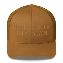 Load image into Gallery viewer, Make America Great Again Subtle Gold Elon Musk Slogan Trucker Cap