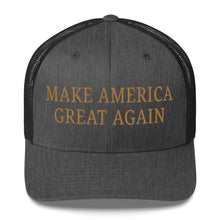 Load image into Gallery viewer, Make America Great Again Subtle Gold Elon Musk Slogan Trucker Cap