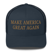 Load image into Gallery viewer, Make America Great Again Subtle Gold Elon Musk Slogan Trucker Cap