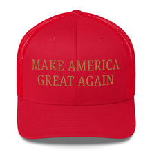 Load image into Gallery viewer, Make America Great Again Subtle Gold Elon Musk Slogan Trucker Cap