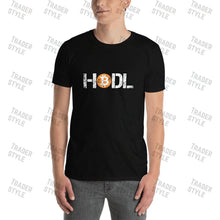 Load image into Gallery viewer, Hodl Bitcoin Distressed T-shirt print quality detail
