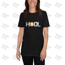 Load image into Gallery viewer, Hodl Bitcoin Distressed T-shirt back view design
