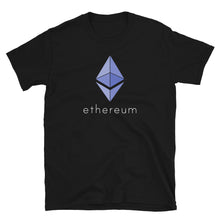 Load image into Gallery viewer, Ethereum purple diamond black t-shirt