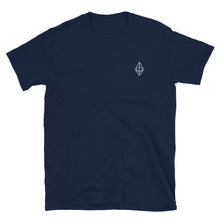 Load image into Gallery viewer, Ethereum outline embroidery navy t-shirt