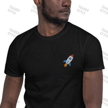 Load image into Gallery viewer, Rocket Emoji to the Moon Embroidery T-shirt