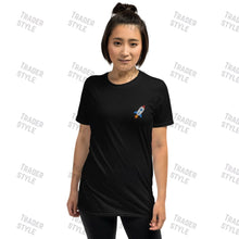 Load image into Gallery viewer, Rocket Emoji to the Moon Embroidery T-shirt