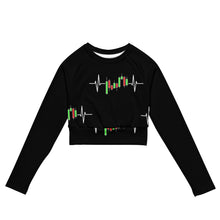 Load image into Gallery viewer, Trader Heartbeat Recycled Long-Sleeve Crop Top