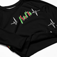 Load image into Gallery viewer, Trader Heartbeat Recycled Long-Sleeve Crop Top
