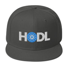 Load image into Gallery viewer, Cardano ADA HODL Snapback Cap Blue & White