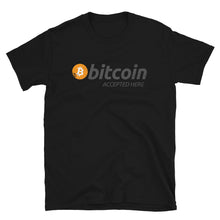Load image into Gallery viewer, Bitcoin Accepted Here Vintage Distressed t-shirt front view