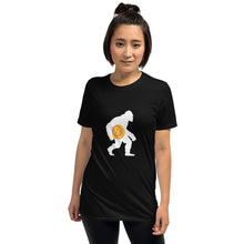 Load image into Gallery viewer, Bitcoin Bigfoot T-shirt (Back Label)