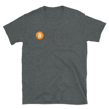 Load image into Gallery viewer, Bitcoin Accepted Here Vintage Distressed t-shirt design detail