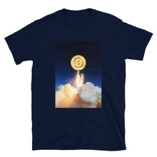 Load image into Gallery viewer, Bitcoin To the Moon Space Rocket T-shirt