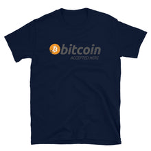 Load image into Gallery viewer, Bitcoin Accepted Here Vintage Distressed t-shirt back view