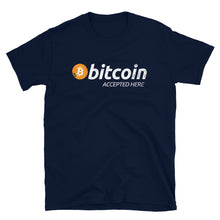 Load image into Gallery viewer, Bitcoin Accepted Here BTC Vintage Distressed White