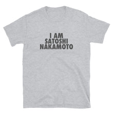 Load image into Gallery viewer, I Am Satoshi Nakamoto Bitcoin Grey T-shirt