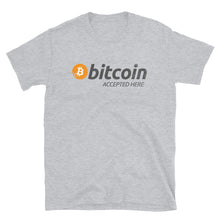 Load image into Gallery viewer, Bitcoin Accepted Here Vintage Distressed t-shirt lifestyle