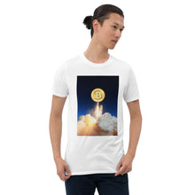 Load image into Gallery viewer, Bitcoin To the Moon Space Rocket T-shirt