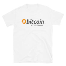 Load image into Gallery viewer, Bitcoin Accepted Here Vintage Distressed t-shirt colourway