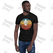 Load image into Gallery viewer, Ethereum sunset retro t-shirt back view
