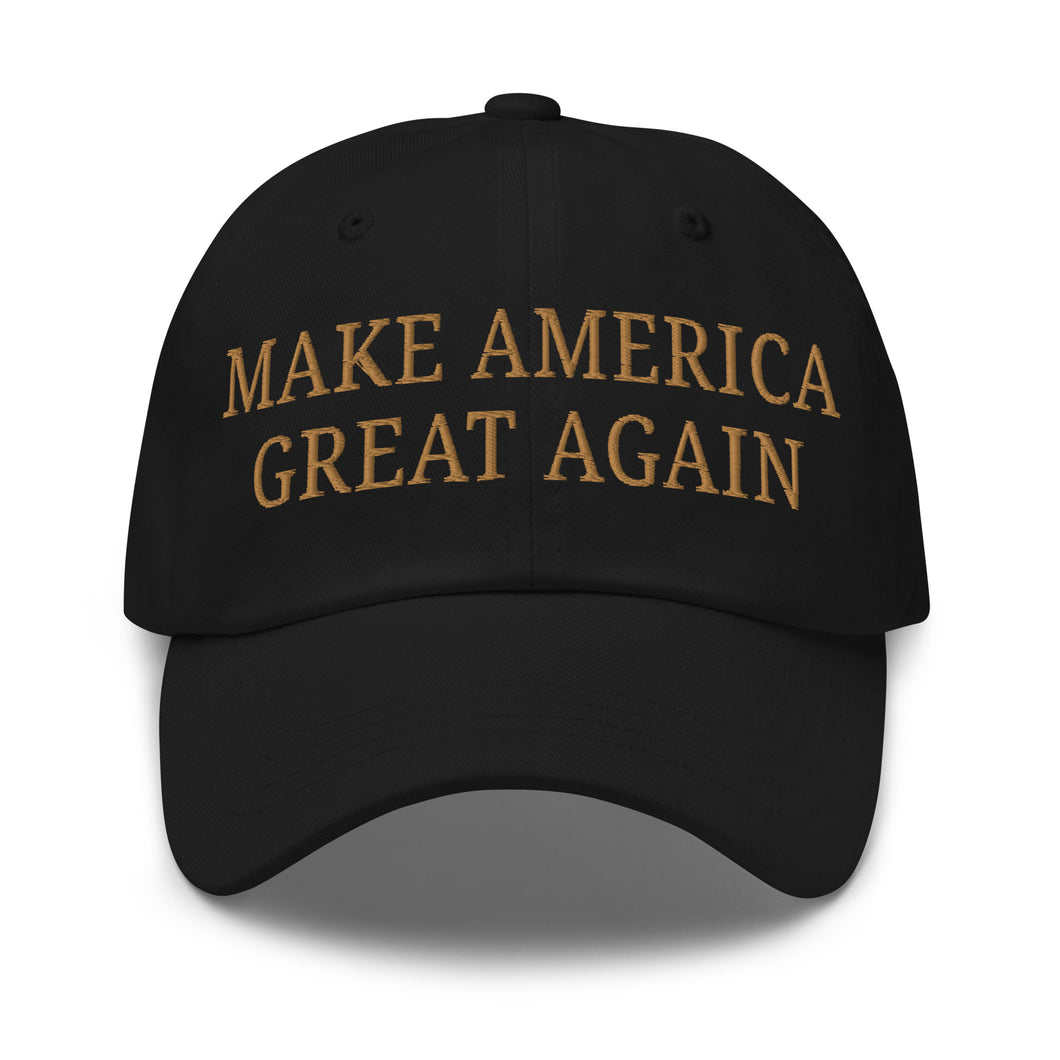 Make America Great Again Subtle Gold Elon Musk Slogan Adjustable Baseball Cap