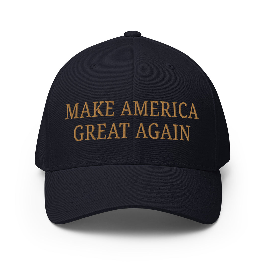 Make America Great Again Subtle Gold Elon Musk Slogan Baseball Cap