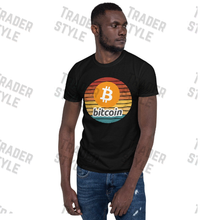 Load image into Gallery viewer, Bitcoin Sunset Retro style t-shirt
