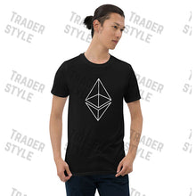 Load image into Gallery viewer, Ethereum outline logo navy t-shirt

