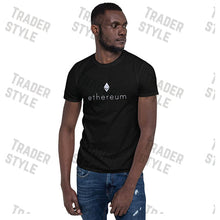 Load image into Gallery viewer, Ethereum Classic logo black t-shirt detail
