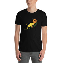 Load image into Gallery viewer, Bitcoin Bull Trend black t-shirt detail
