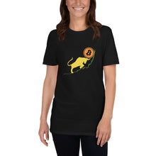 Load image into Gallery viewer, Bitcoin Bull Trend black t-shirt closeup
