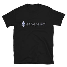 Load image into Gallery viewer, Ethereum logo black t-shirt front
