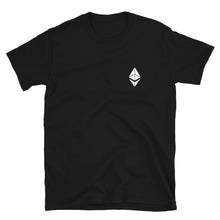 Load image into Gallery viewer, Ethereum mini white logo t-shirt

