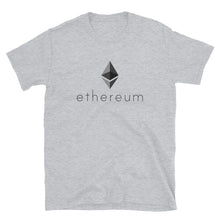 Load image into Gallery viewer, Ethereum logo light sport grey t-shirt front
