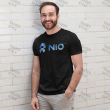 Load image into Gallery viewer, A guy wearing Nio T-shirt and smiling
