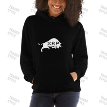 Load image into Gallery viewer, XRP Bull Black &amp; White Pullover Hoodie
