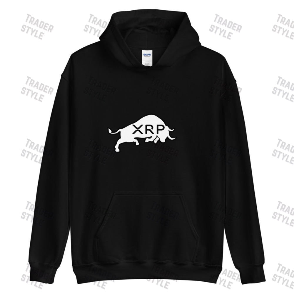 XRP Bull Black & White Pullover Hoodie