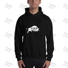 Load image into Gallery viewer, XRP Bull Black &amp; White Pullover Hoodie
