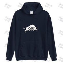 Load image into Gallery viewer, XRP Bull Black &amp; White Pullover Hoodie
