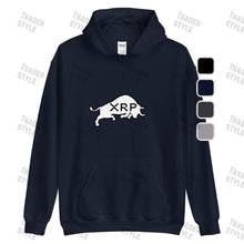 Load image into Gallery viewer, XRP Bull Black &amp; White Pullover Hoodie
