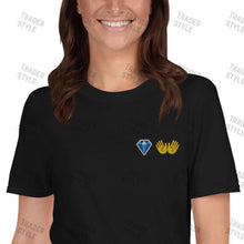 Load image into Gallery viewer, Diamond Hands Emoji Embroidery T-shirt
