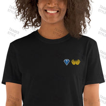 Load image into Gallery viewer, Diamond Hands Emoji Embroidery T-shirt
