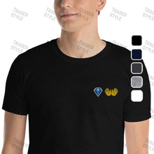 Load image into Gallery viewer, Diamond Hands Emoji Embroidery T-shirt
