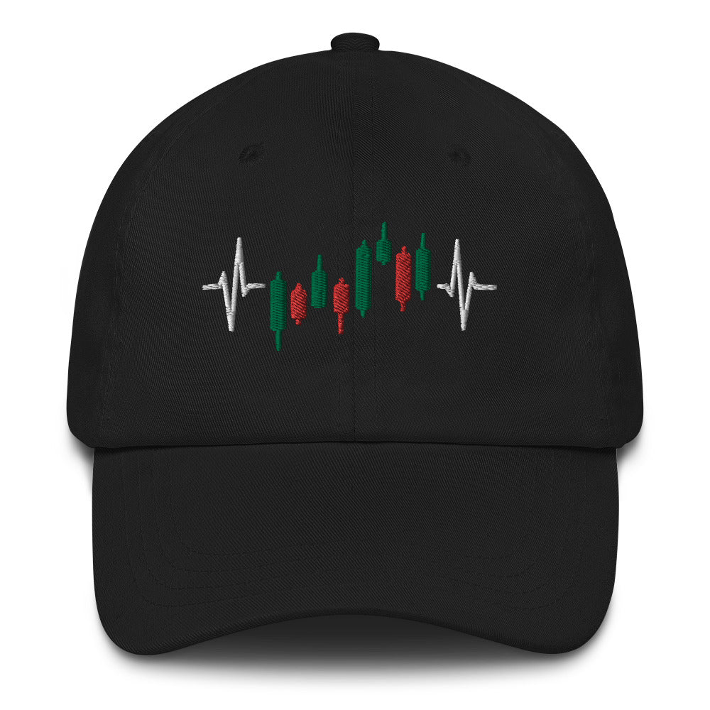 Trader Heartbeat Pulse Adjustable Baseball Cap