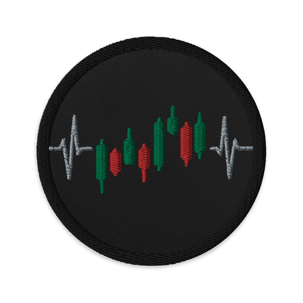 Trader Heartbeat Embroidered Patches