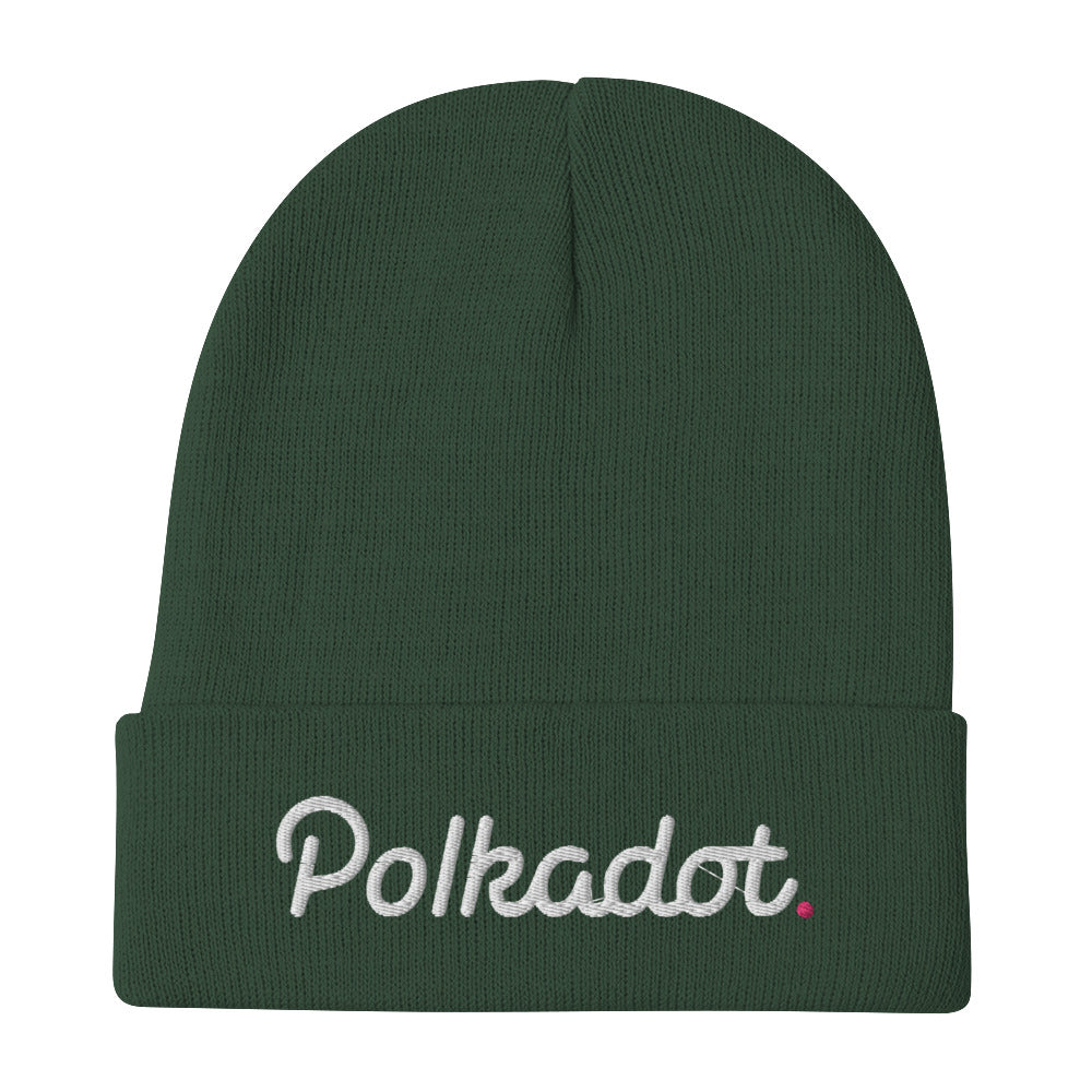 Polkadot Dot Beanie crypto merch hodl trader gift embroidery fall winter hat