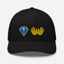 Load image into Gallery viewer, Diamond Hands Emoji Trucker Cap
