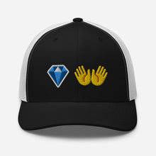 Load image into Gallery viewer, Diamond Hands Emoji Trucker Cap
