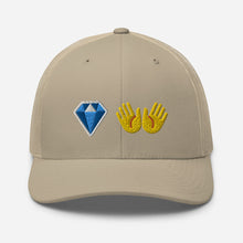 Load image into Gallery viewer, Diamond Hands Emoji Trucker Cap
