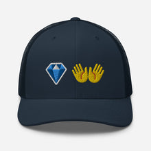 Load image into Gallery viewer, Diamond Hands Emoji Trucker Cap
